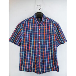 Brook Taverner Luxury Button up‎ Cotton Multicolor Check Short Sleeve XL
